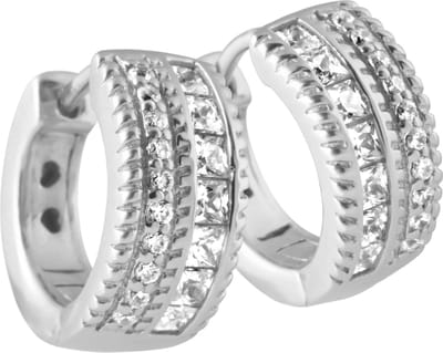 Diamonfire - Zilveren oorringen Zirkonia