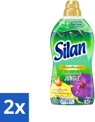 2 x Silan Aromatherapy - Wasverzachter - Fascinating Jungle - Essentiële Oliën en Langdurige Parfum - 48 Wasbeurten - 1.056L - Wasverzachter - Geur - Aromatherapie - Jungle - Tropische Geur