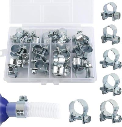 Mini Slangklemmen Set van 30 Stuks 7-15mm Verstelbare Sterke Klemmen voor Brandstofleidingen en Uitlaatpijpen