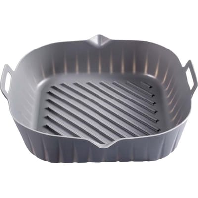 Airfryer Bakplaat Siliconen Vorm Voor Airfryer Liner Mand Herbruikbare Oven Bakplaat Anti-aanbak Pizza Grillpan Keukenaccessoires grijs