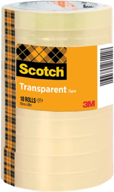 Plakband Scotch 508 15mmx66m transparant 10 rollen