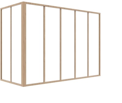 Vente-unique Hoekraam werkplaats van gepoedercoat aluminium - L150 x B60 x H105 cm (B x H) -Licht naturel - BAYVIEW