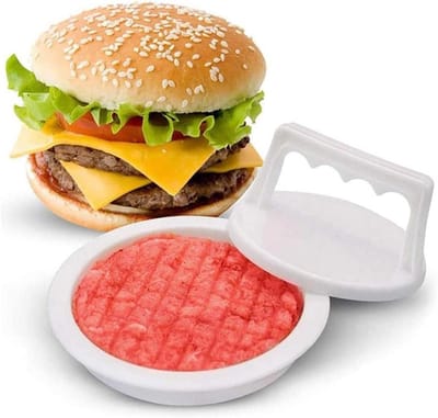 Hamburger Maker - Burger Press - Burgers Maken - Antiaanbaklaag - 13.2 cm Diameter - Wit
