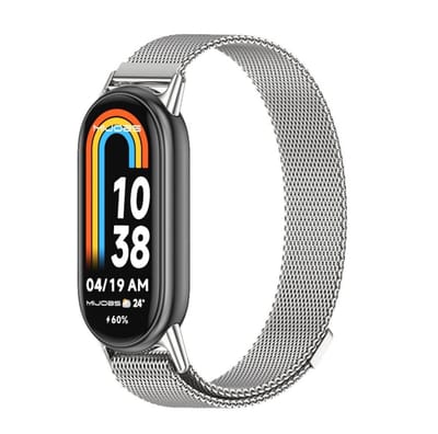 Allecto - Gevlochten Band - Roestvrijstalen Vervangingsband - Slijtvast - Zilver - Magnetisch - Stijlvol en Comfortabel - Geschikt voor Xiaomi Smar...