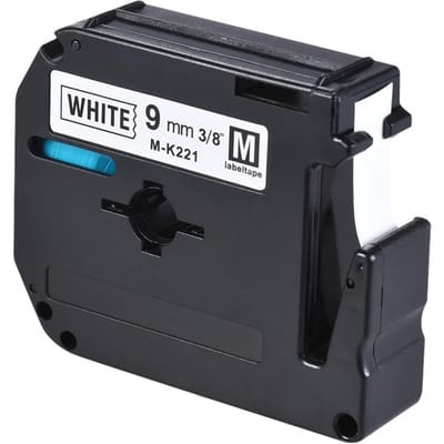 12 mm * 8 m plastic zwart op witte labeltape voor Brother PT-65/PT70/80-printer 9mm zwart