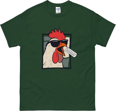 Komische Haan Tshirt - Origineel Cadeau - Dames & Heren - Groen - S