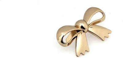 Broche met strikje - 45mm - Geelgoud