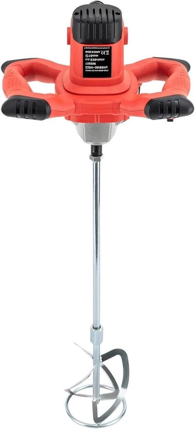 Mortelmixer Krachtig - Handmixer Beton - Materiaal Mengen - 6 Snelheden Instelbaar - 1500 Watt - Grijs