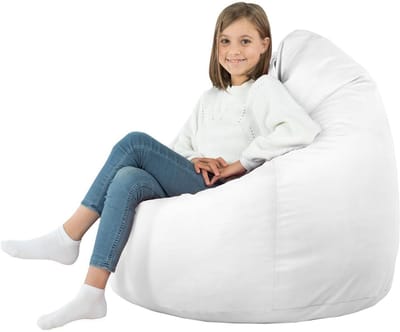 Zitzak XL - Beanbag Stoel - Ontspannen Zitten - Afneembare Hoes - 130x90 cm - Wit
