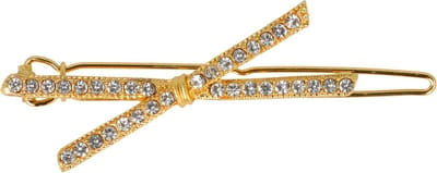 Haarsoires Haarspeld Haarclip 4,5cm - Strik - Strass Steentjes - Goud - Hair Clip - Decoratieve Haaraccessoire