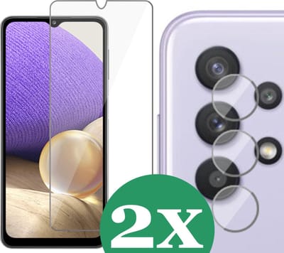 2x Screenprotector geschikt voor Samsung Galaxy A32 5G - 2x Camera Screen Protector Glas
