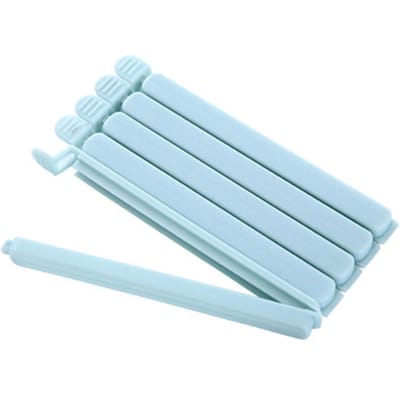 5 Stuks Voedselzak Afsluitclip Plastic Snackverpakking Opslag Herbruikbaar Draagbaar L Blauw