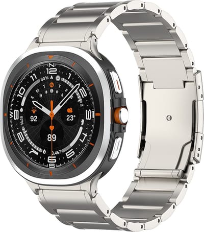 Strap-it Titanium schakel band - geschikt voor Samsung Galaxy Watch Ultra 2 (2026) / Ultra (2024/2025) - titanium kleur