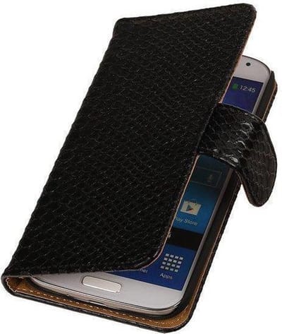 Zwart Slangen / Snake Design Book Cover Hoesje Galaxy S4 I9500