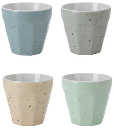 Excellent Houseware Koffiekopjes - beker set - 8x stuks - porselein - 90 ml - gekleurd
