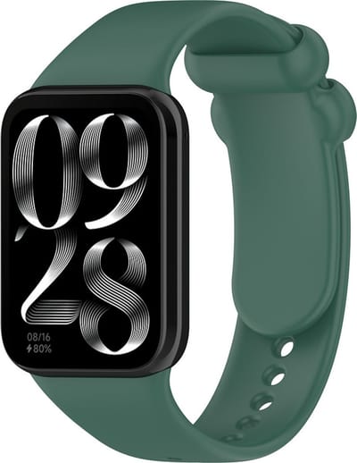 Siliconen bandje - geschikt voor Xiaomi Smart Band 10 Pro, Smart Band 9 Pro, Smart Band 8 Pro, Redmi Watch 4, Redmi Watch 5 en Redmi Watch 6 - donkergroen