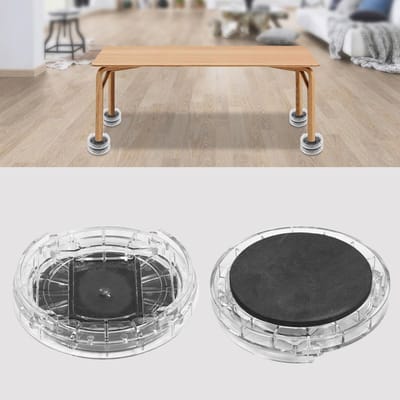 8-delige set Plastic Meervoudige Sleuf Meubelpoot Stopper Antislip Bed Stopper voor Tafel Bureau(Transparant)