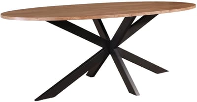 Eettafel ovaal 210cm Rato bruin ovale tafel MDF eetkamertafel