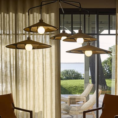 MARKET SET Hanglamp Sonia Laudet, nostalgic curry, 5-lamps