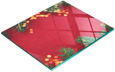 Multifunctionele decoratieve glazen snijplank voor de keuken, kerstthema, 60x52 cm