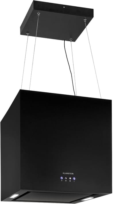 Klarstein Afzuigkap Kroonluchter Eilandkap - Vrijhangend, Kroonluchter-Kookeiland, Afzuigkap Met Filter, Eilandkap Met Recirculatie, Plafondmontage, 45 cm, Zwart - 40 cm 69 dB - voor Keuken - Vetfilter - Dampkap - Wasemkap