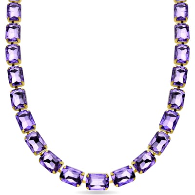Collier Luxenter en cristal mauve et finition or jaune 18 carats - Ankek violet