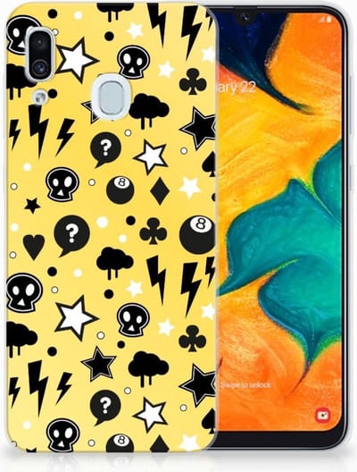Silicone Back Case Samsung Galaxy A30 Punk Geel