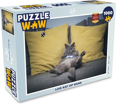 Puzzel Kat - Bank - Lui - Legpuzzel - Puzzel 1000 stukjes volwassenen