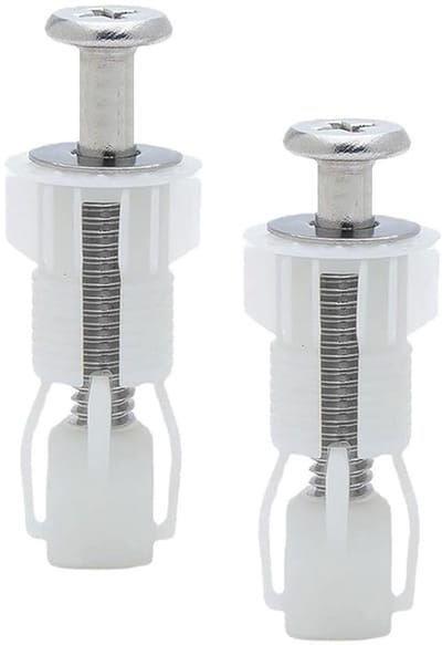 Toiletbril Bouten - Bevestigingsset Toilet - Badkamer Reparatie - Vochtbestendig Nylon - 2 Stuks - Zwart
