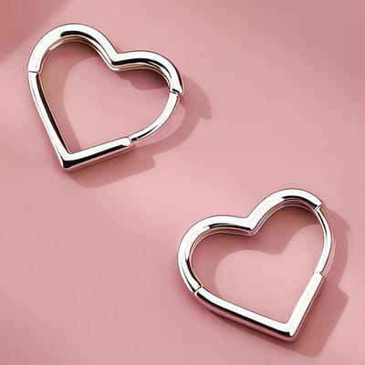 Hypoallergeen Roestvrij Staal Hartvormige Oorbellen, Comfortabel en Veelzijdig, Eenvoudig en Elegant, Hoogwaardige Modieuze Damesoorbellen Love gray