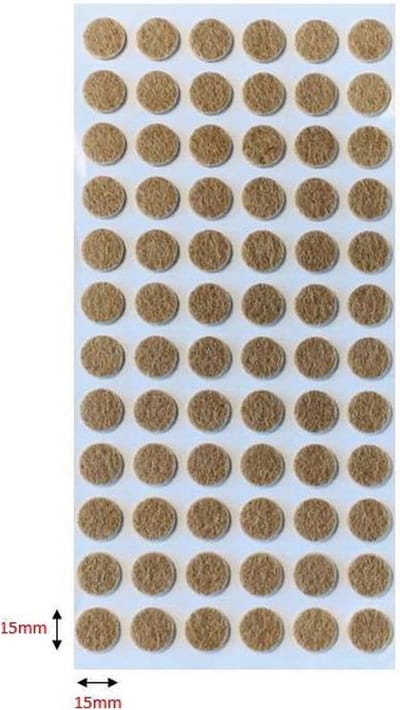FSW-Products - Zelfklevend meubelvilt - Meubelonderzetters - Viltjes - Vilt voor meubels - Anti-kras vilt - 72 Stuks - Stof - Rond / 1.5cm dia - Bruin