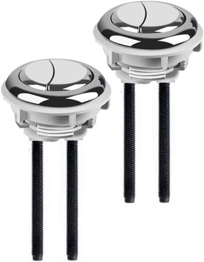 Toilet Spoelknop - Toiletknop Spoelklep - Toilet Reparatie - Dubbele Spoel Functie - 48mm Diameter - Chroom