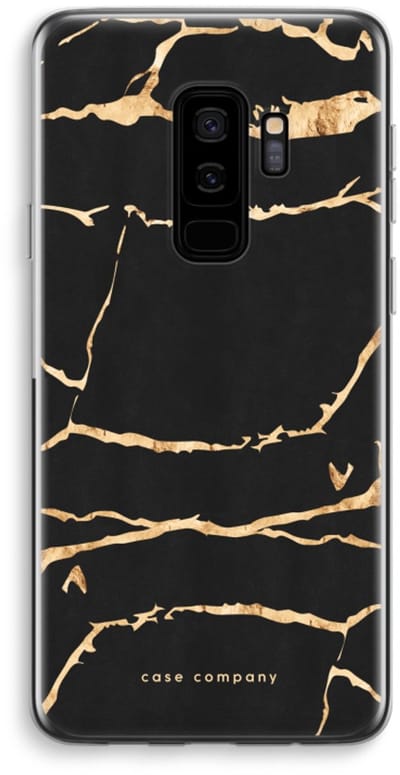 Case Company® - Hoesje geschikt voor Samsung Galaxy S9 Plus hoesje - Gouden marmer - Soft Cover Telefoonhoesje - Bescherming aan alle Kanten en Schermrand