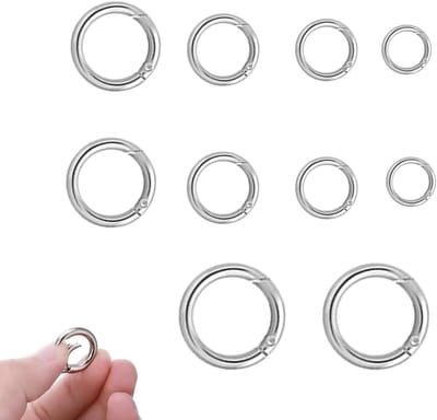 Ronde Carabiner Haken 10 Stuks in Diverse Maten voor Sleutelhangers, DIY Projecten en Handgemaakte Tassen Accessoires van Zinklegering