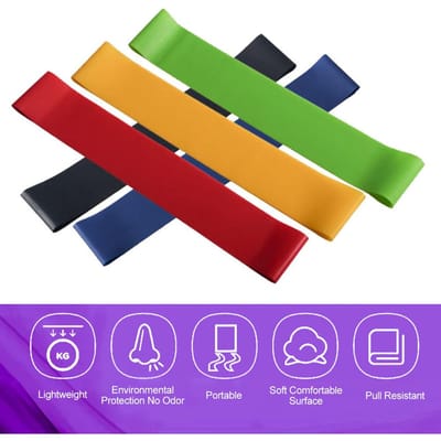 5PCS Draagbare Latex Spanband Fitness Sport Yoga Hoge Elasticiteit Diepe Squat Glad Oppervlak orange