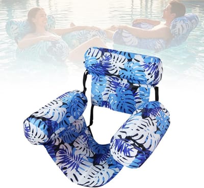 Opblaasbare Zwembadstoel - Opblaasbare loungebank - Opblaasbare ligstoel - Opblaasbare zwembadstoelen voor volwassenen - opblaasbare loungebank voor in het zwembad - voor feestjes, zomerplezier op het water en het strand - 76*40.5*60.9cm - blauw