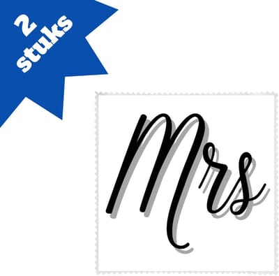 Akyol - mrs brillendoekjes - Mister or miss - mevrouw - verjaardagscadeau - cadeau voor vrouwen - kado - 17,8 bij 17,8 cm - 2 stuks