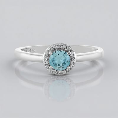 Cavill - Zilveren Ring 925 Sterling Zilver - 0 63 ct Ratanakiri Zirkoon Rond - 18 Cambodjaanse Zirkonia 0 113 ct - Elegant