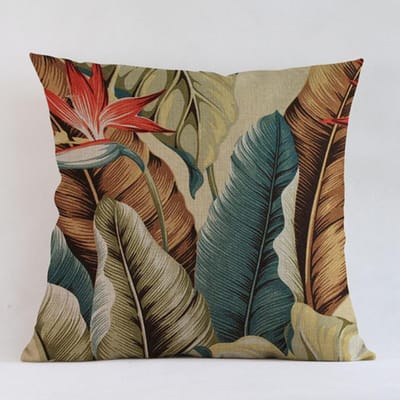 Nieuwe Handgeschilderde Tropische Plantenblad Kussensloop Tropische Palmboom Katoen Linnen Sofa Decoratie Sierkussenhoes Cojines Peach skin 18*18(CM)-1Pcs gray