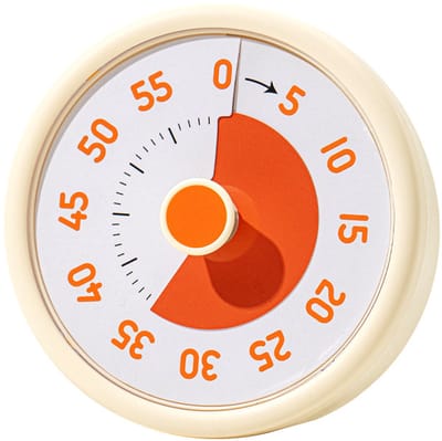Timer -Visuele timer voor kinderen - 60 minuten afteltimer voor klaslokaal- kantoor-keuken - Pomodoro-timer - Kookkeukentimer - Stil tijdbeheer (geel - 11*5*11)