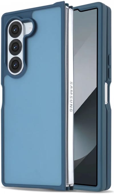 Hoesje Geschikt voor Samsung Galaxy Z Fold 6 - Matte Back Cover - Blauw