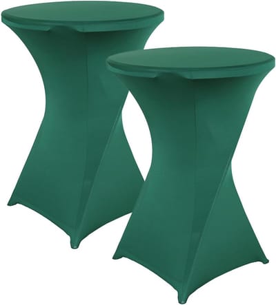 Statafelhoezen Set - Elastaan Hoezen - Feestelijke Decoratie - Versterkte Voetzone - Ø 80-85 cm - Donkergroen