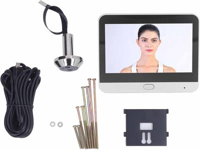 1080P Draadloze Deur Spy Camera met 4.3 Inch Kleuren Scherm, Video Deurbelsysteem, Twee-Weg Video Gesprekken en PIR Persoonherkenning voor Deurdiktes van 35-120 mm