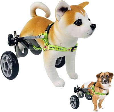 Hondenrolstoel Aluminium - Hondenkar Beenbrace - Mobiliteit Huisdier - Verstelbaar Ontwerp - XS (Breed) - Zilver
