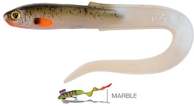 Fox Rage Slick Eel 21cm – Grote Softbait met Krullende Staart voor Snoek en Roofvis - Kleur : UV Stickleback