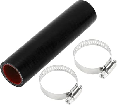 Dailygoods- Koppelstuk Silicone Slang 1.1" ID - 150mm Lengte - 5mm Dikte - 4-Laags - Zwart/Rood - Bestand tegen hoge temperaturen - Siliconenslang