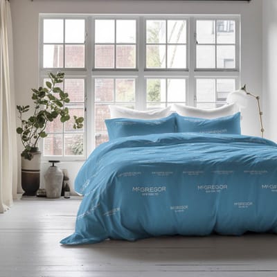 Dekbedovertrek McGregor - Blauw 1 persoons 200x220
