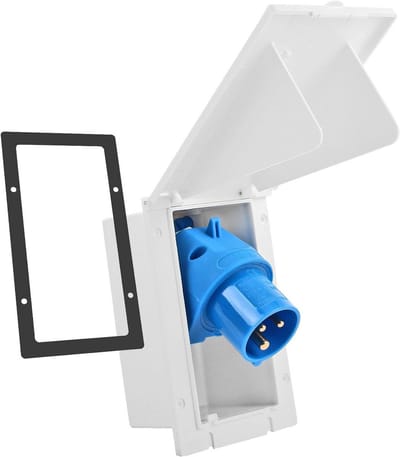Spatwaterdicht CEE Buitenstopcontact voor Caravans en Campers - 200-250V, 16A, Tripolaire