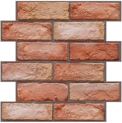Home & Marker - Muursticker Baksteen - Muurdecoratie - Zelfklevende Tegels - Wandsticker - Plaktegels - Tegelsticker - Zelfklevend - Rood - 10 Stuks - NYBRICK