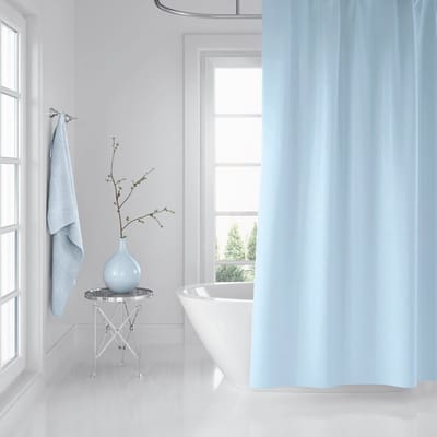 Casabueno - Douchegordijn Extra Breed- Blauw - Effen - 240x200 cm - Badkamer Gordijn - Shower Curtain - Waterdicht - Sneldrogend en Anti Schimmel - Douchegordijn 240x200 cm - Wasbaar en Duurzaam - Licht Blauw